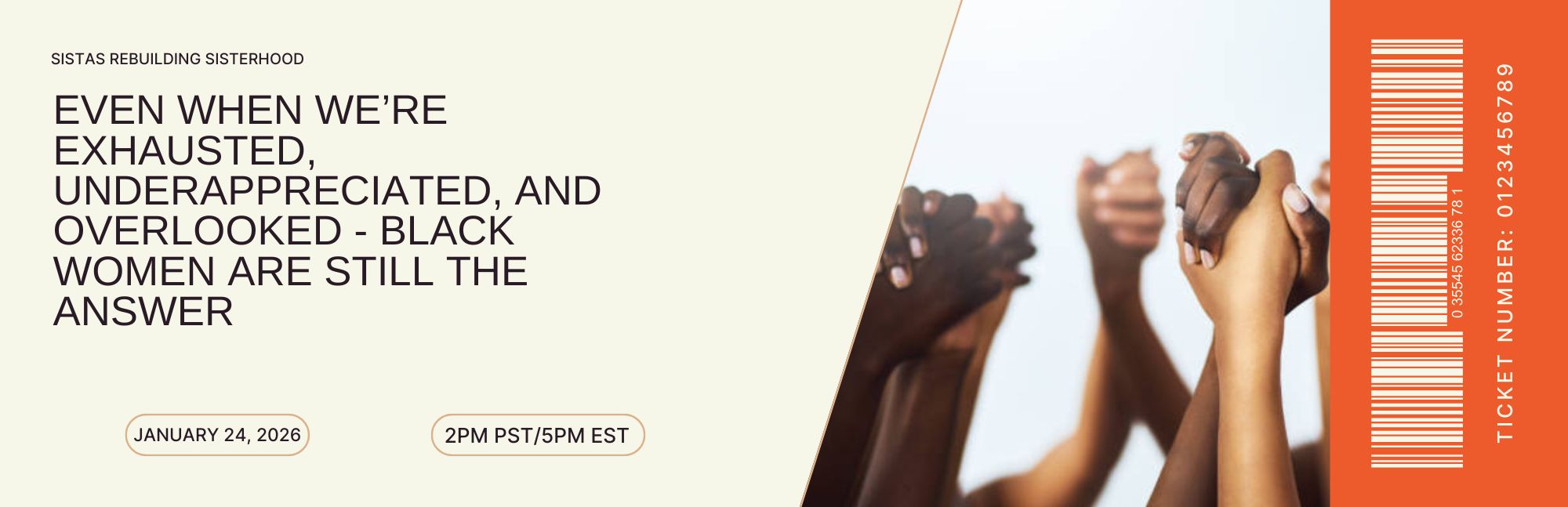 Sistas Rebuilding Sisterhood January 2026 virtual conversation facilitated by Lana Reid exploring leadership, exhaustion, and collective responsibility among Black women