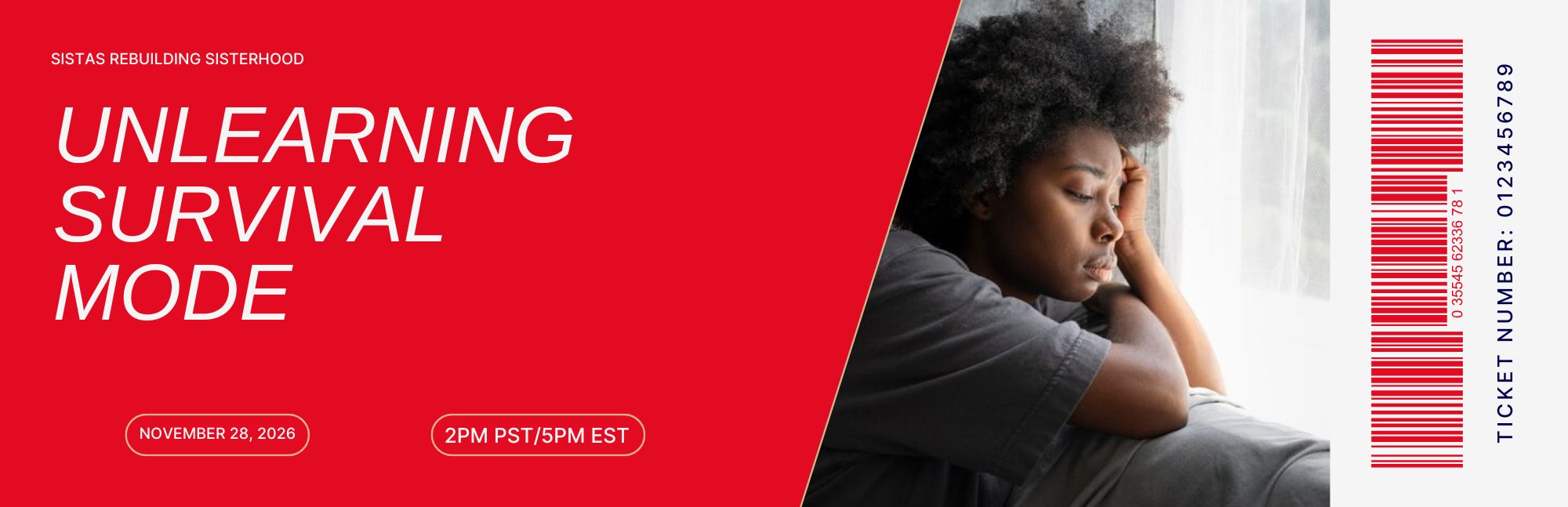 Sistas Rebuilding Sisterhood November 2026 virtual conversation facilitated by Lana Reid exploring survival mode, inherited strength narratives, and support among Black women